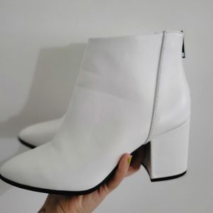 White ankle boots